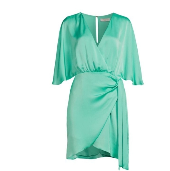Ramy Brook Dresses & Skirts - Ramy Brook Alexis Satin Faux Wrap Mini Dress